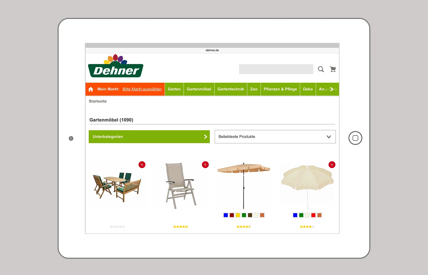 Dehner Mobile Website
